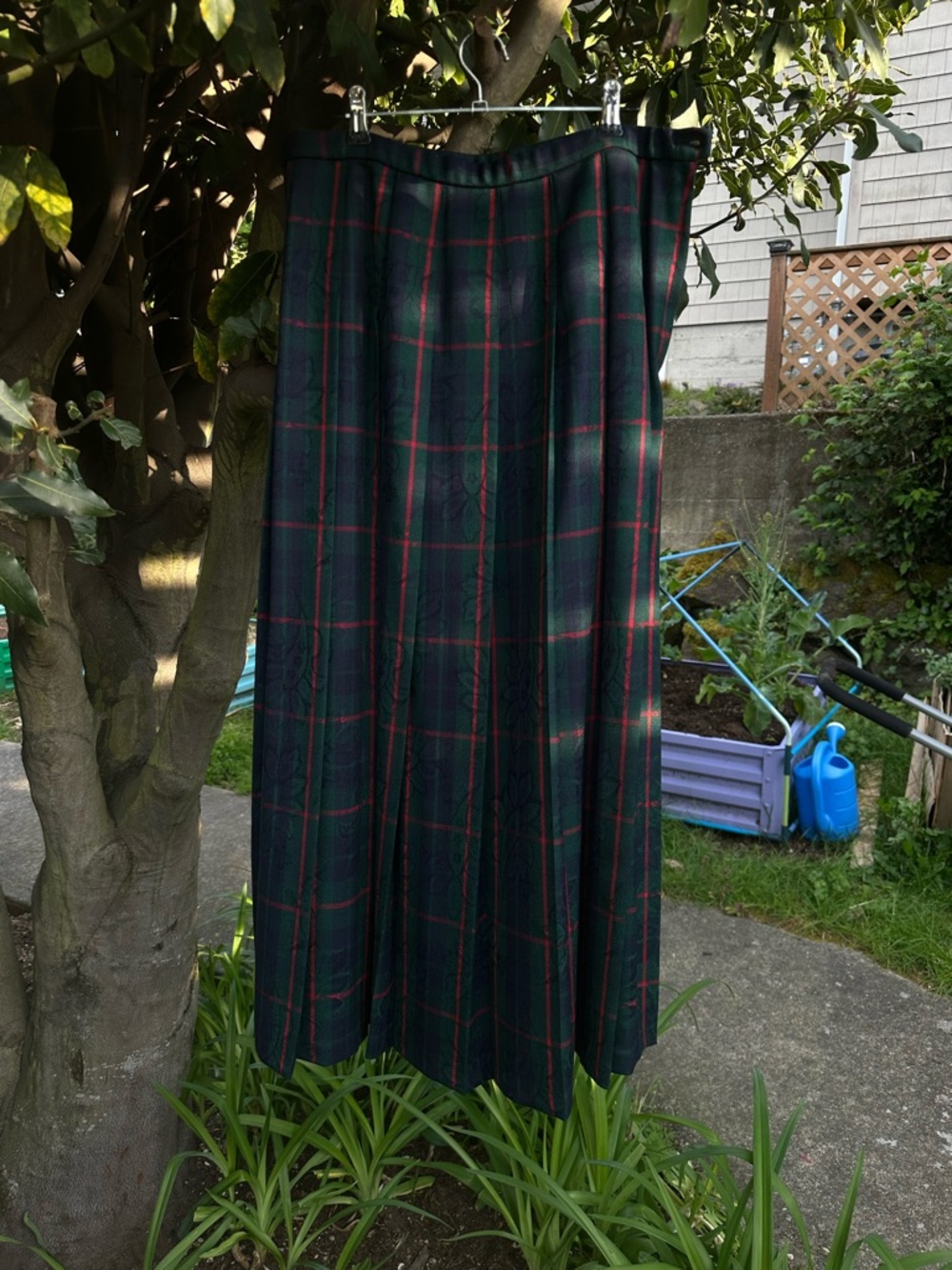 Vintage Pendleton Dark Green Plaid Maxi Skirt